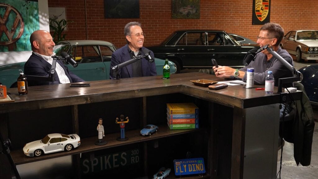 The built Spike's Car Radio studio with Spike Feresten and guests on set